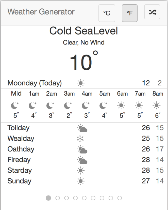 Random Weather Generation – Tavern